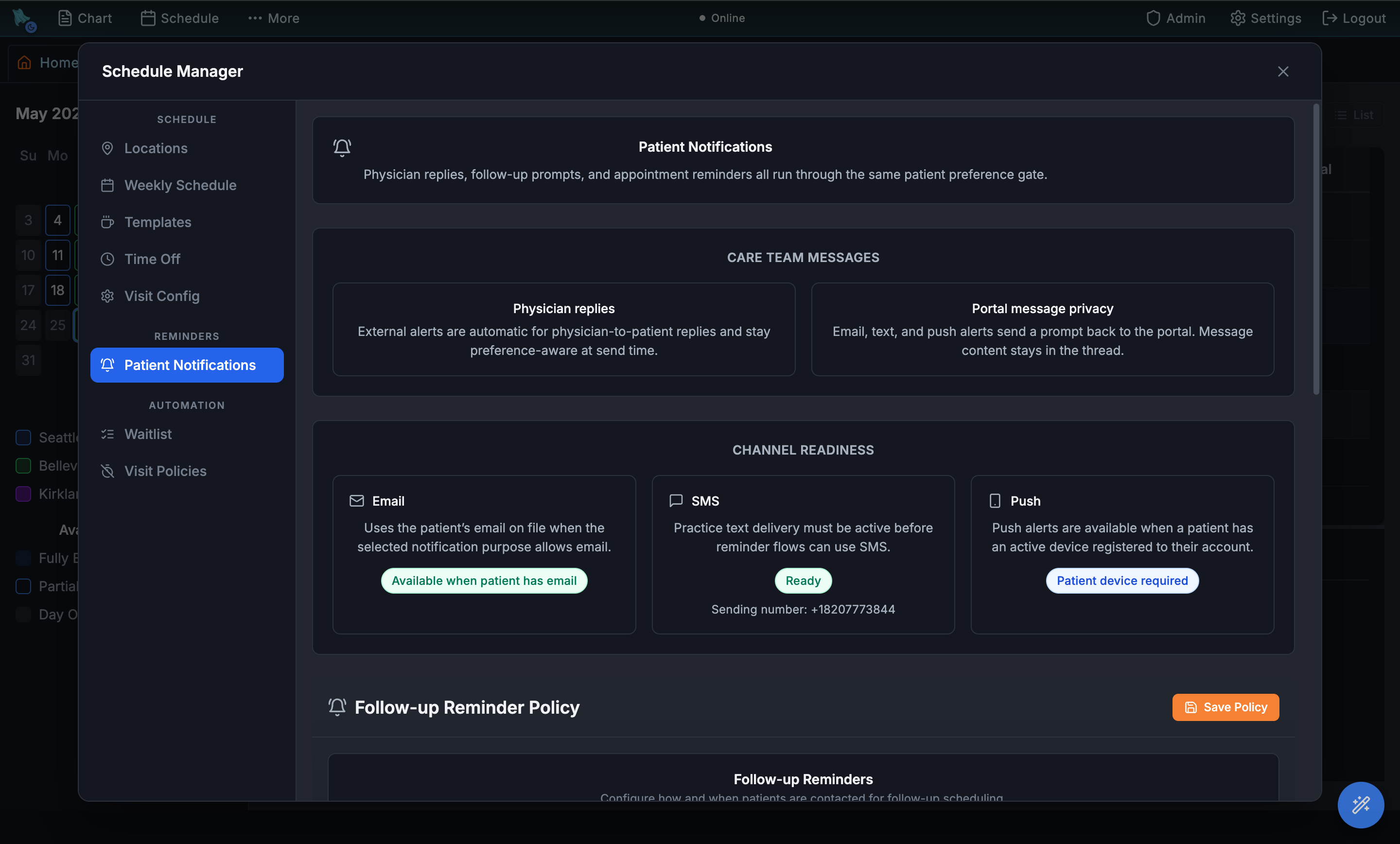 Patient notifications channel readiness