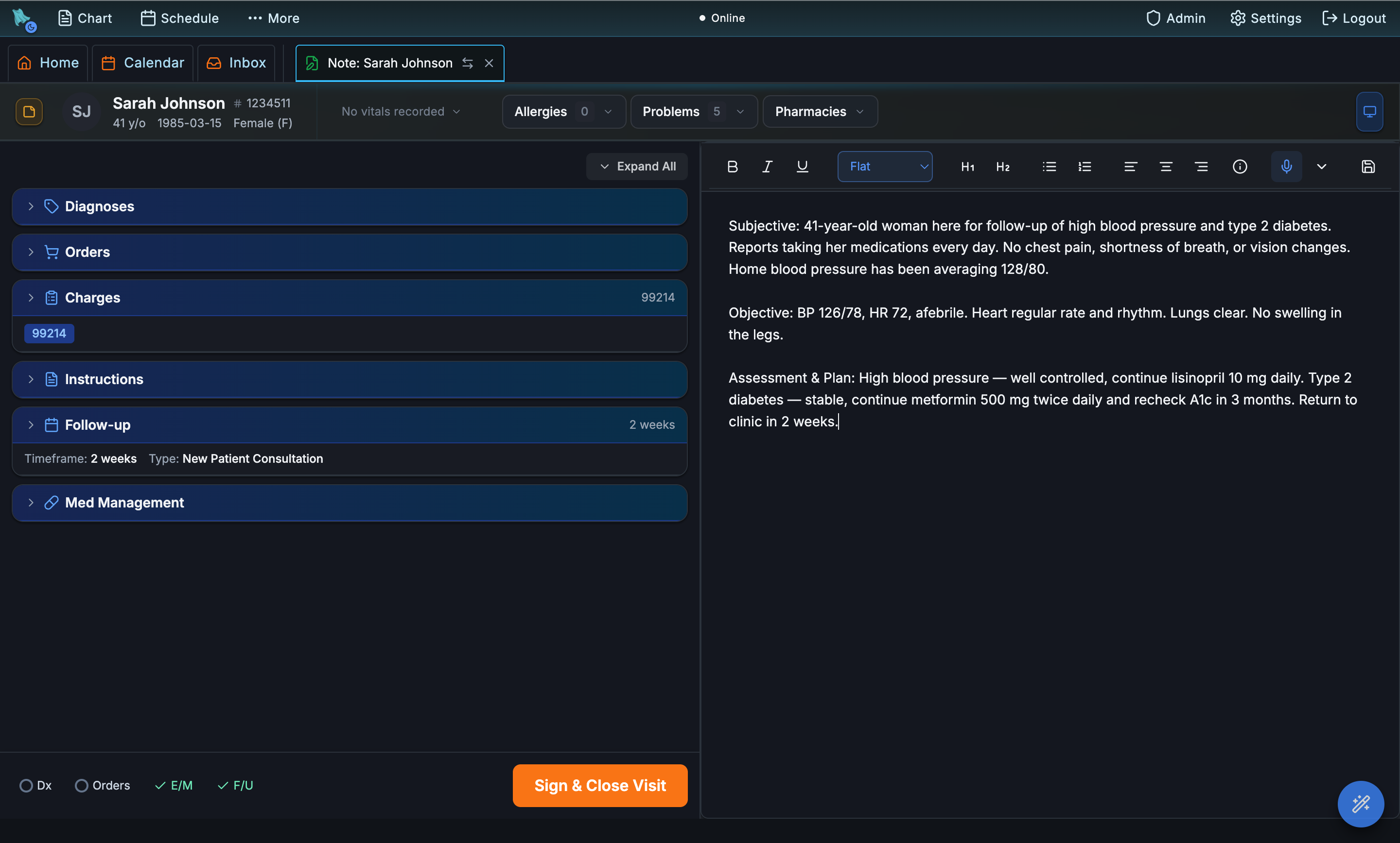 Clinical note editor